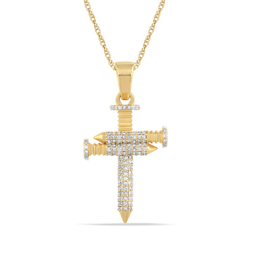 10KT Yellow Gold 0.55 Carat Cross Hiphop-1050030-YG