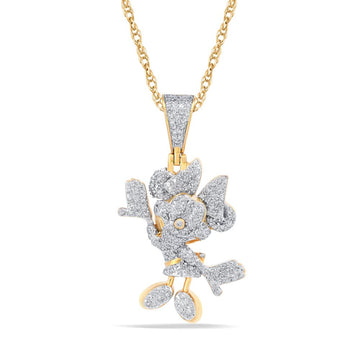 10KT Two-Tone Gold 0.54 Carat Minnie Mouse Pendant-1050073-TT