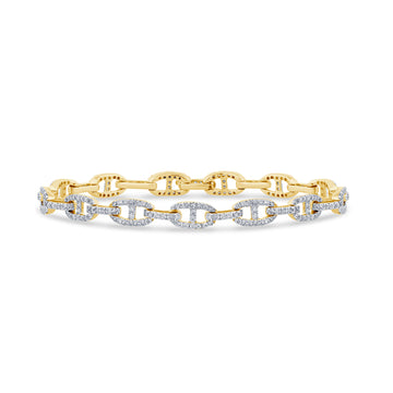 10KT Two-Tone Gold 2.33 Carat Fancy Link Ladies Bracelet-1229036-TT