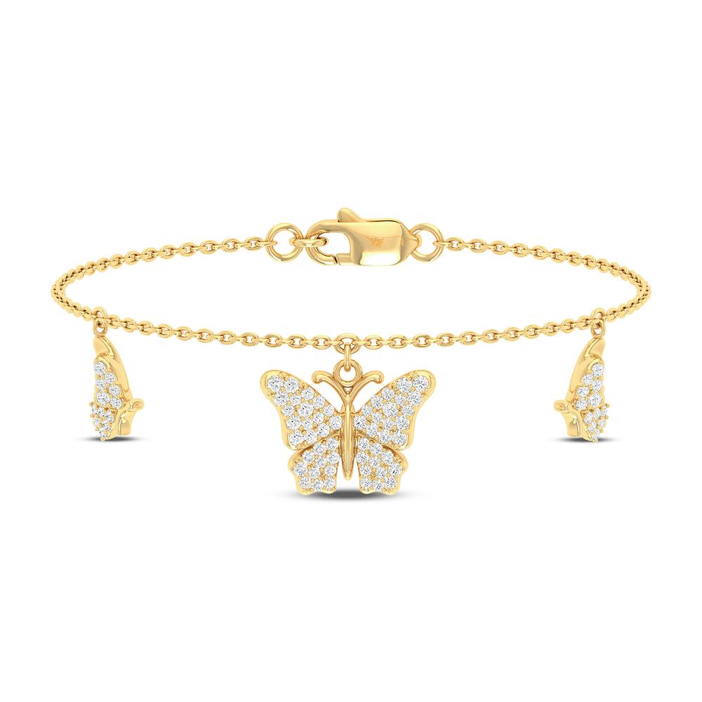 10KT Yellow Gold 0.44 Carat Butterfly Hanging Bracelet-1229520-YG