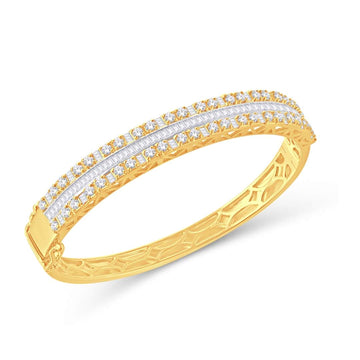 10KT Two-Tone (Yellow and White) Gold 4.75 Carat Fancy Bangle-1325837-YW