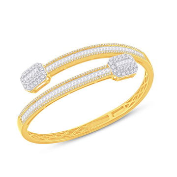 10KT Two-Tone (Yellow and White) Gold 3.15 Carat Bypass Bangle-1725012-YW