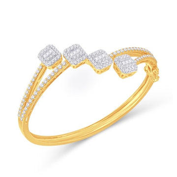 10KT Two-Tone (Yellow and White) Gold 2.97 Carat Bypass Bangle-1725019-YW