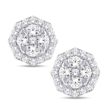 10KT White Gold 1.05 Carat Fashion Earrings-0128045-WG