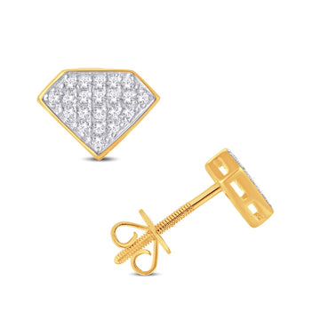 10KT Yellow Gold 0.12 Carat Diamond Earrings-0125753-YG