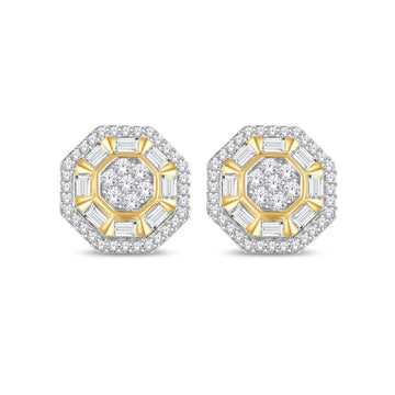 10KT White Gold 0.51 Carat Heptagon Earrings-0125719-WG