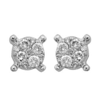 10KT White Gold 0.25 Carat Round Earrings-0121404-WG