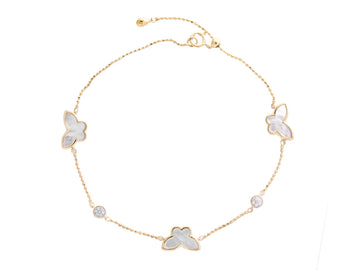 EFFY 14K YELLOW GOLD DIAMOND,MOTHER OF PEARL BRACELET