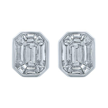 10KT White Gold 1.10 Carat Baguette Earrings-0129917-WG