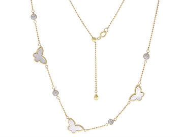 EFFY 14K YELLOW GOLD DIAMOND,MOTHER OF PEARL NECKLACE