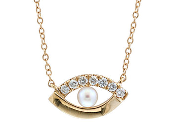 EFFY 14K YELLOW GOLD DIAMOND,FRESH WATER PEARL NECKLACE