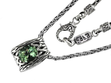 EFFY 925 STERLING SILVER GREEN AMETHYST PENDANT