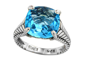 EFFY 925 STERLING SILVER BLUE TOPAZ RING