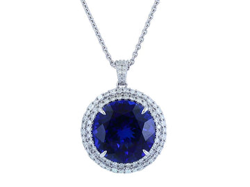 EFFY 18K WHITE GOLD TANZANITE PENDANT