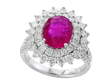 EFFY 18K WHITE GOLD NATURAL RUBY, RING