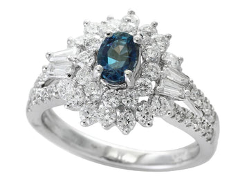 EFFY 18K WHITE GOLD ,ALEXANDRITE RING