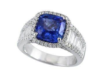 EFFY 18K WHITE GOLD NATURAL SAPPHIRE RING