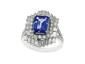 EFFY 18K WHITE GOLD TANZANITE RING