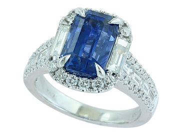 EFFY 18K WHITE GOLD NATURAL SAPPHIRE RING