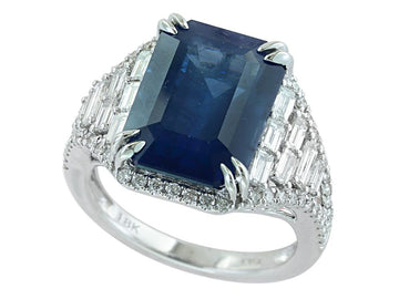 EFFY 18K WHITE GOLD NATURAL SAPPHIRE RING