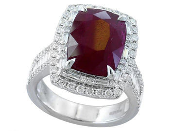 EFFY 18K WHITE GOLD NATURAL RUBY RING