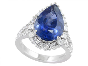 EFFY 18K WHITE GOLD NATURAL SAPPHIRE RING