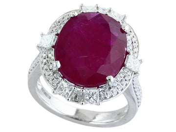 EFFY 18K WHITE GOLD NATURAL RUBY RING