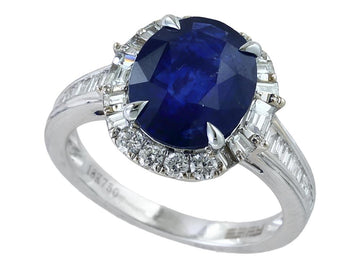 EFFY 18K WHITE GOLD NATURAL SAPPHIRE RING