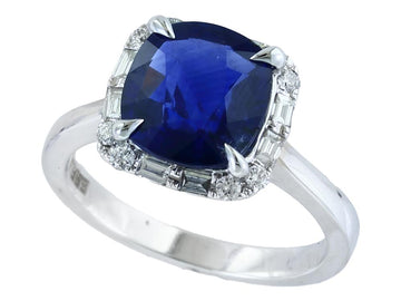 EFFY 18K WHITE GOLD NATURAL SAPPHIRE RING