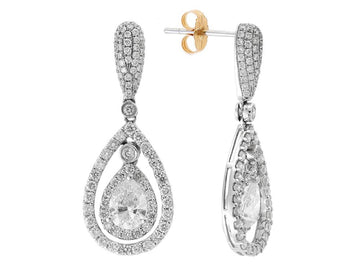 EFFY 18K WHITE GOLD  EARRINGS