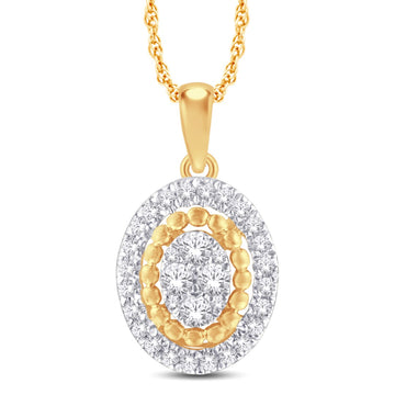 10KT Yellow Gold 0.15 Carat Oval Pendant-0825961-YG