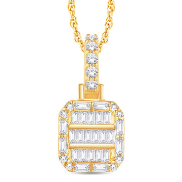 10KT All Yellow Gold 0.33 Carat Cushion Pendant-0825817-ALY