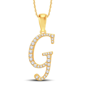 10KT All Yellow Gold 0.19 Carat Initial (G) Pendant-0825421-ALY