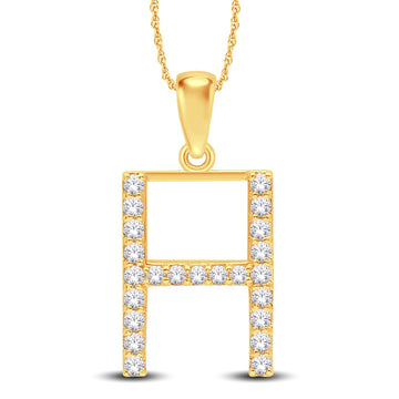 10KT All Yellow Gold 0.26 Carat Initial (H) Pendant-0825439-ALY