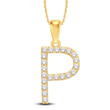 10KT All Yellow Gold 0.24 Carat Initial (P) Pendant-0825450-ALY