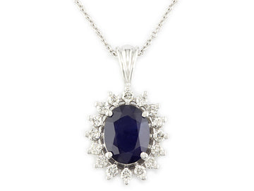 EFFY 14K YELLOW GOLD DIAMOND,NATURAL SAPPHIRE PENDANT