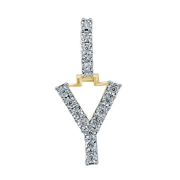 10KT Yellow Gold 0.13 Carat Initial (Y) Hiphop-1029501-YG