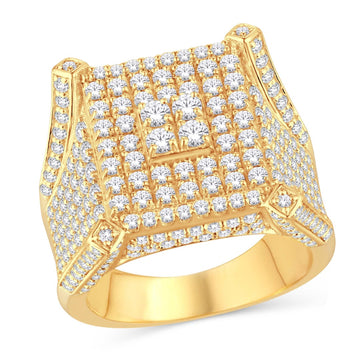 10KT All Yellow Gold 4.27 Carat Square Mens Ring-0325892-ALY