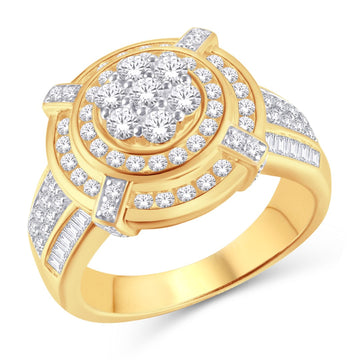 10KT All Yellow Gold 2.09 Carat Round Mens Ring-0325905-ALY
