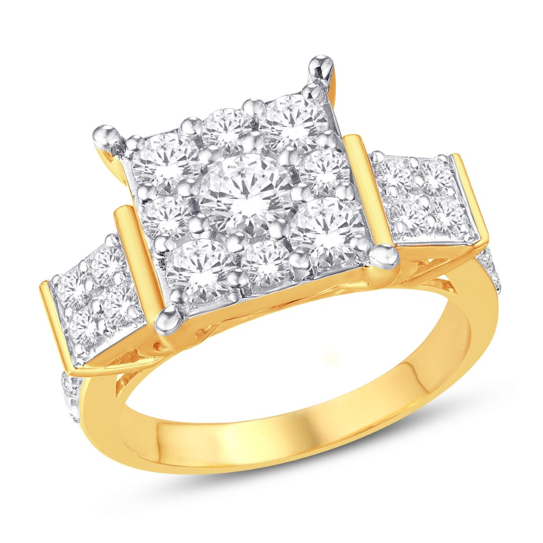10KT White Gold 1.89 Carat Square Ladies Ring-0225784-WG
