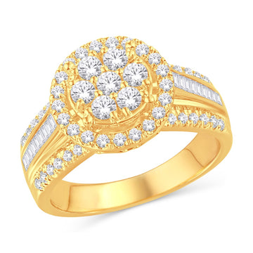 10KT Yellow Gold 1.03 Carat Round Ladies Ring-0225700-YG