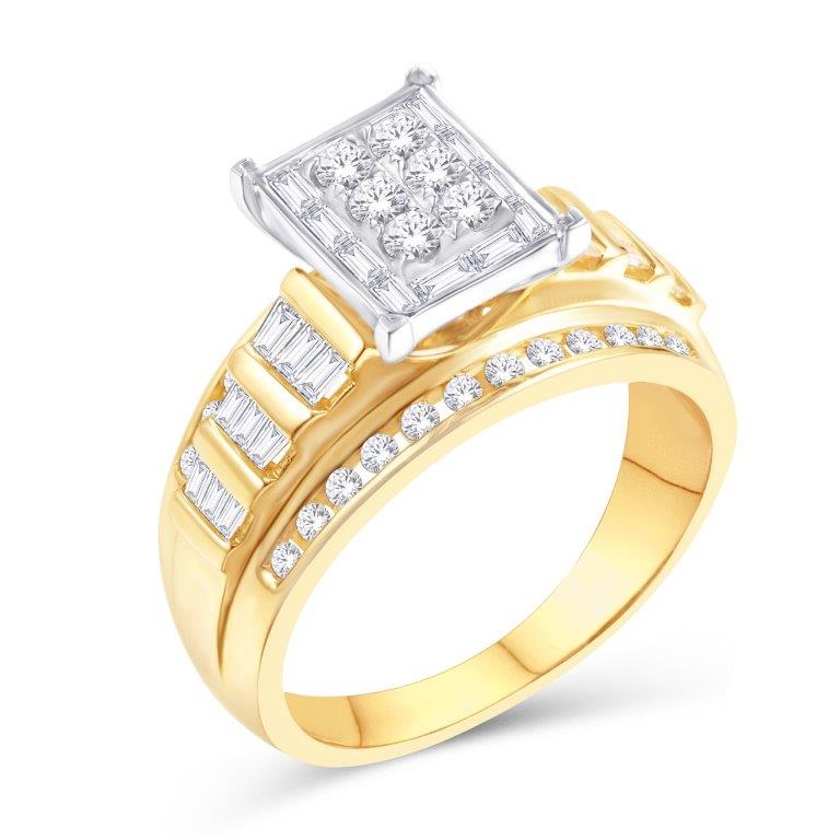 10KT White Gold 0.88 Carat Rectangle Ladies Ring-0226952-WG