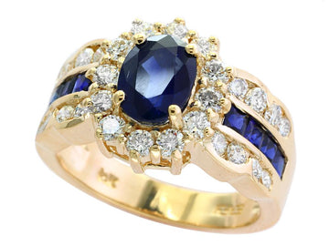 EFFY 14K YELLOW GOLD DIAMOND,NATURAL SAPPHIRE RING