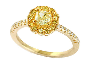 EFFY 14K YELLOW GOLD DIAMOND,NATURAL YELLOW DIAMOND, RING