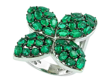 EFFY 14K WHITE GOLD NATURAL EMERALD RING