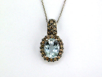 EFFY EFFY 14K WHITE GOLD AQUAMARINE PENDANT