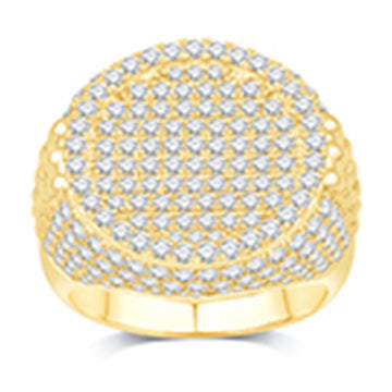 10KT All Yellow Gold 3.85 Carat Round Mens Ring-0332033-ALY