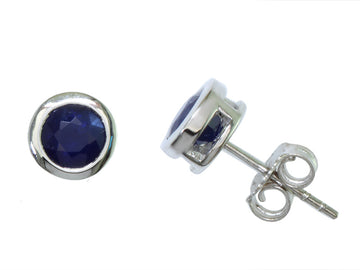 EFFY 14K WHITE GOLD NATURAL SAPPHIRE EARRINGS