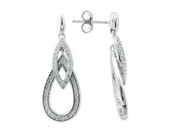 EFFY 925 SILVER DIAMOND EARRINGS