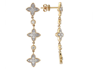 EFFY 14K YELLOW GOLD DIAMOND EARRINGS